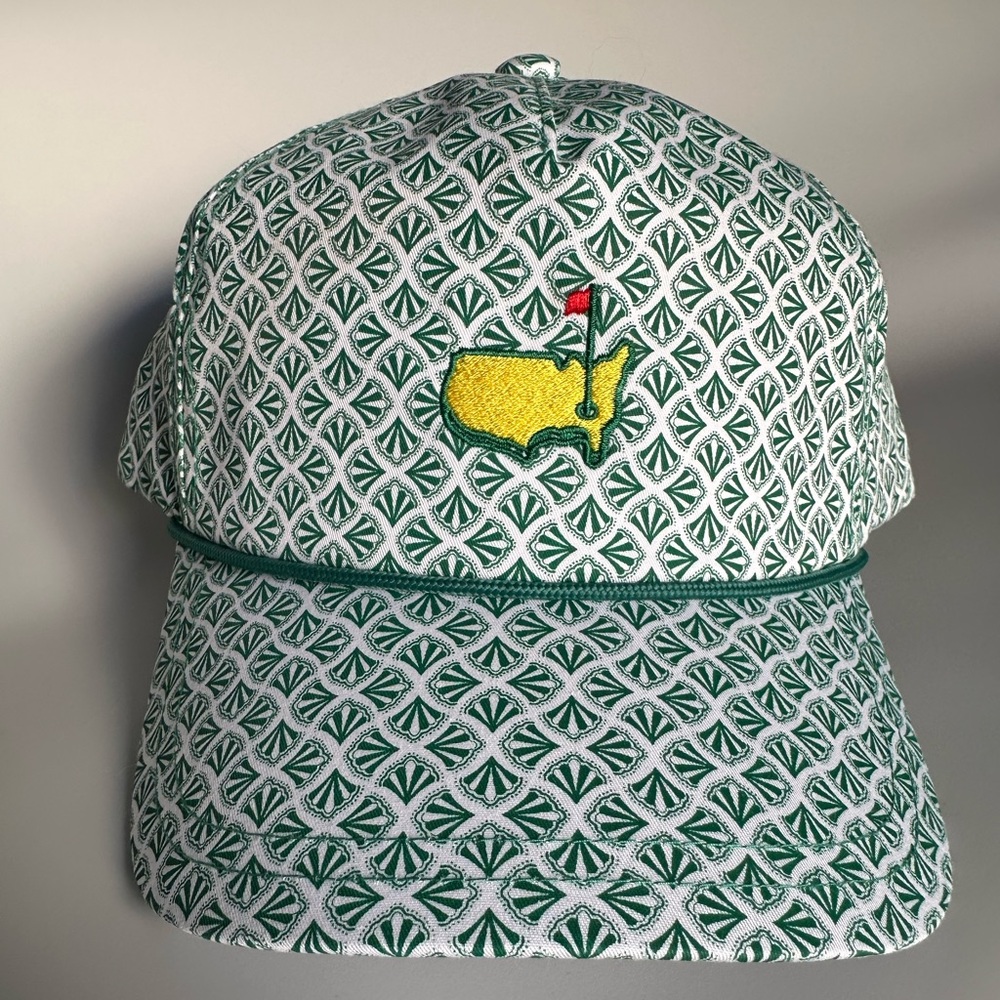 2025 Masters White with Green Patterned Golf Hat with Embroidered Logo NWT